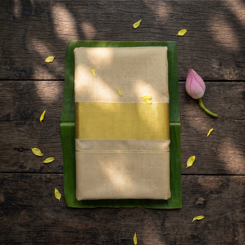 Kerala Kasavu Saree Cotton Tissue
