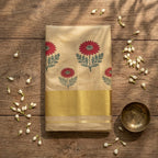 Red Floral Cotton Tissue Kasavu Saree