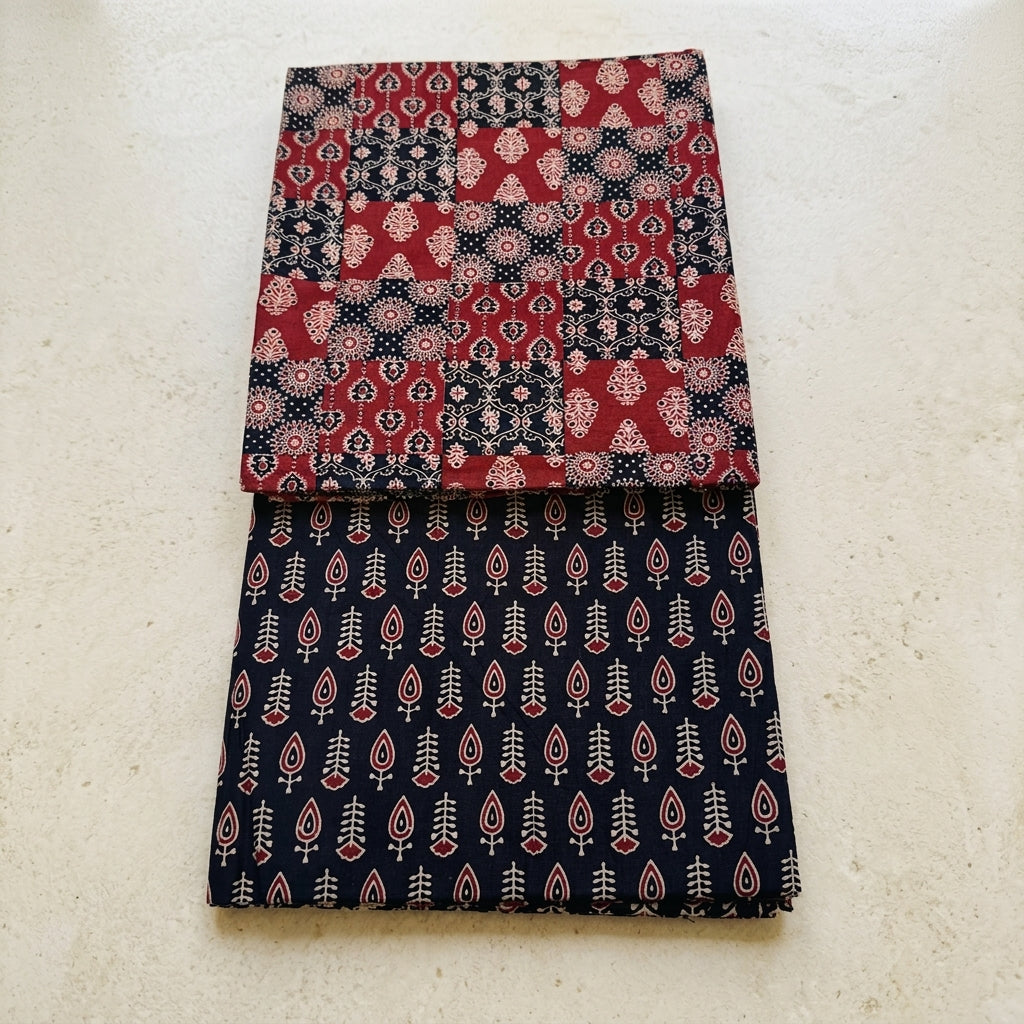 Ajrakh Black and Red Cotton Cord Set