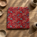 Red Ajrakh Cotton Top Only Material
