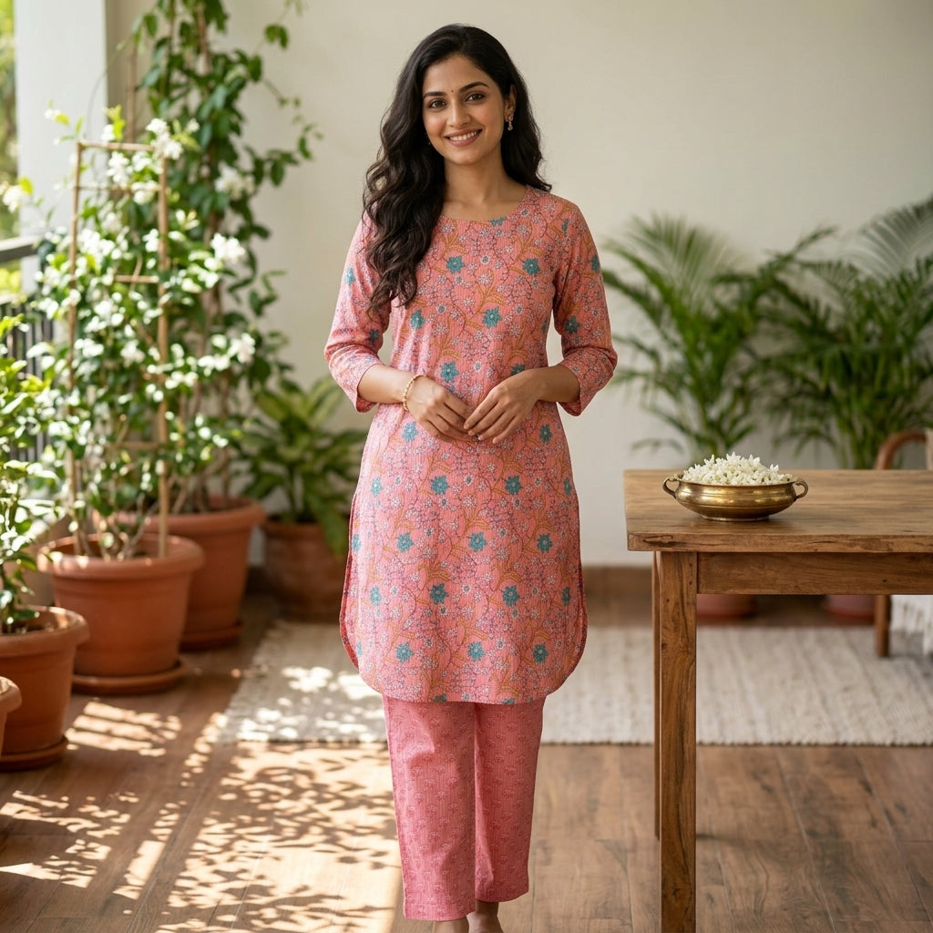 Coral Cotton Cord Set Material