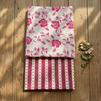Pink and White Floral Cord Set Material