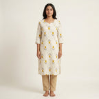 Yellow Tulip Cotton Cord Set Material