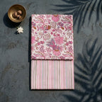 Floral Elegant pink Cotton Cord Set Material