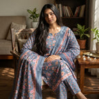 Pastel Blue Dupatta Set