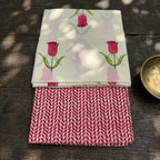 Pink Tulip Cotton Cord Set Material