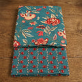 Teal Blue Floral Cotton Cord Set