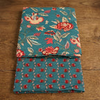 Teal Blue Floral Cotton Cord Set