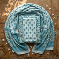 Light Blue Cotton Dupatta Set