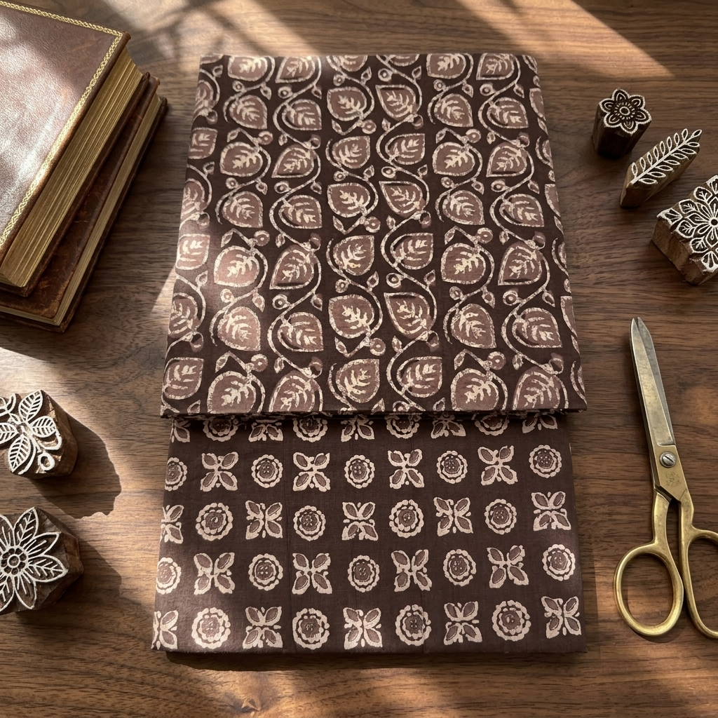 Brown Cotton Cord Set Material