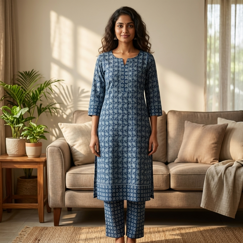 Indigo Blue Cotton Cord Set