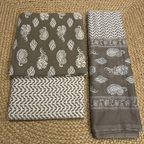 Mocha Grey Cotton Set With Dupatta