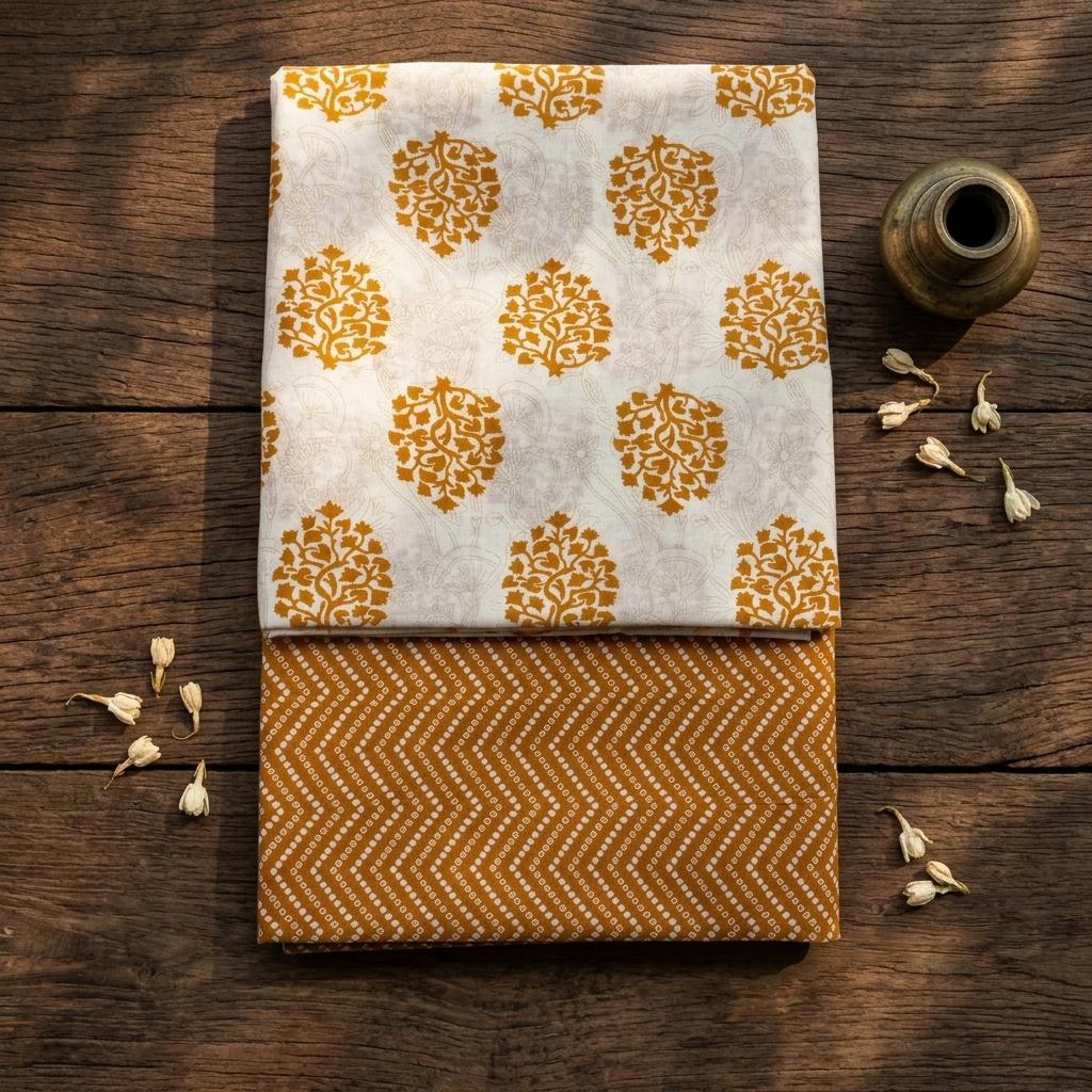 Tan and Cream Cotton Cord Set