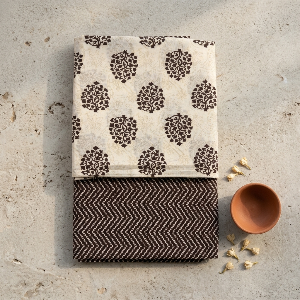 Brown and Cream Cotton Cord Set