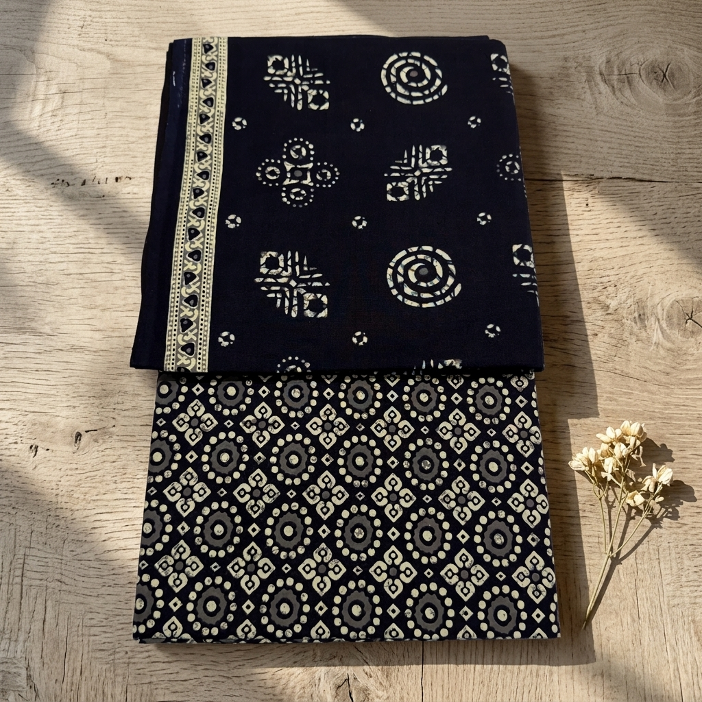 Ajrakh black Cotton Cord Set