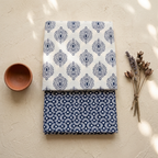 Blue And White Cotton Cord Set Material