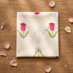 White and Pink Tulip Top Only Material