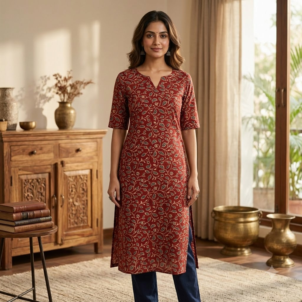 Ajrakh Cotton Top Only Material