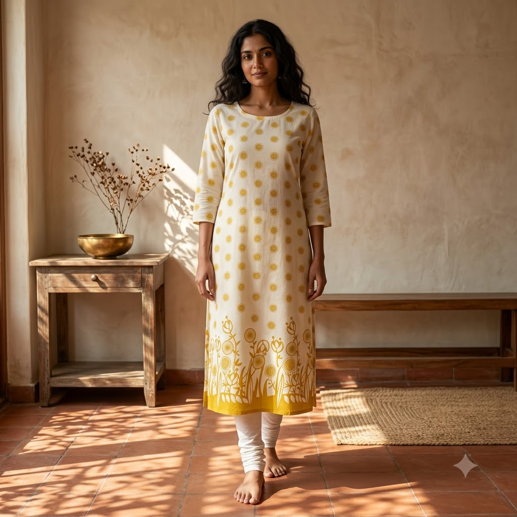 Yellow Cotton Top Only Material