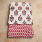 White and pink Floral Cotton Cord set