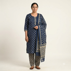 Indigo Blue Premium Cotton Dupatta set