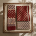 Maroon Premium Cotton Dupatta Set
