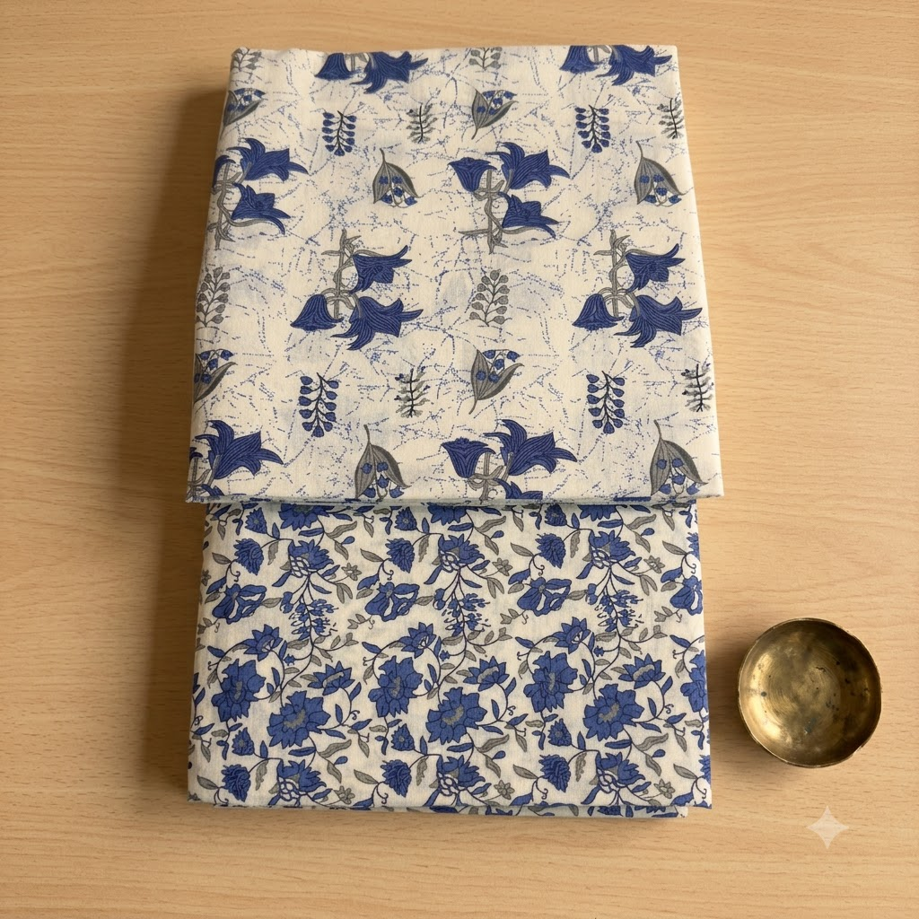 White and Blue Cotton Cord Set