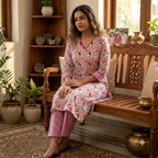 Pink and lavender Elegant cotton cord set
