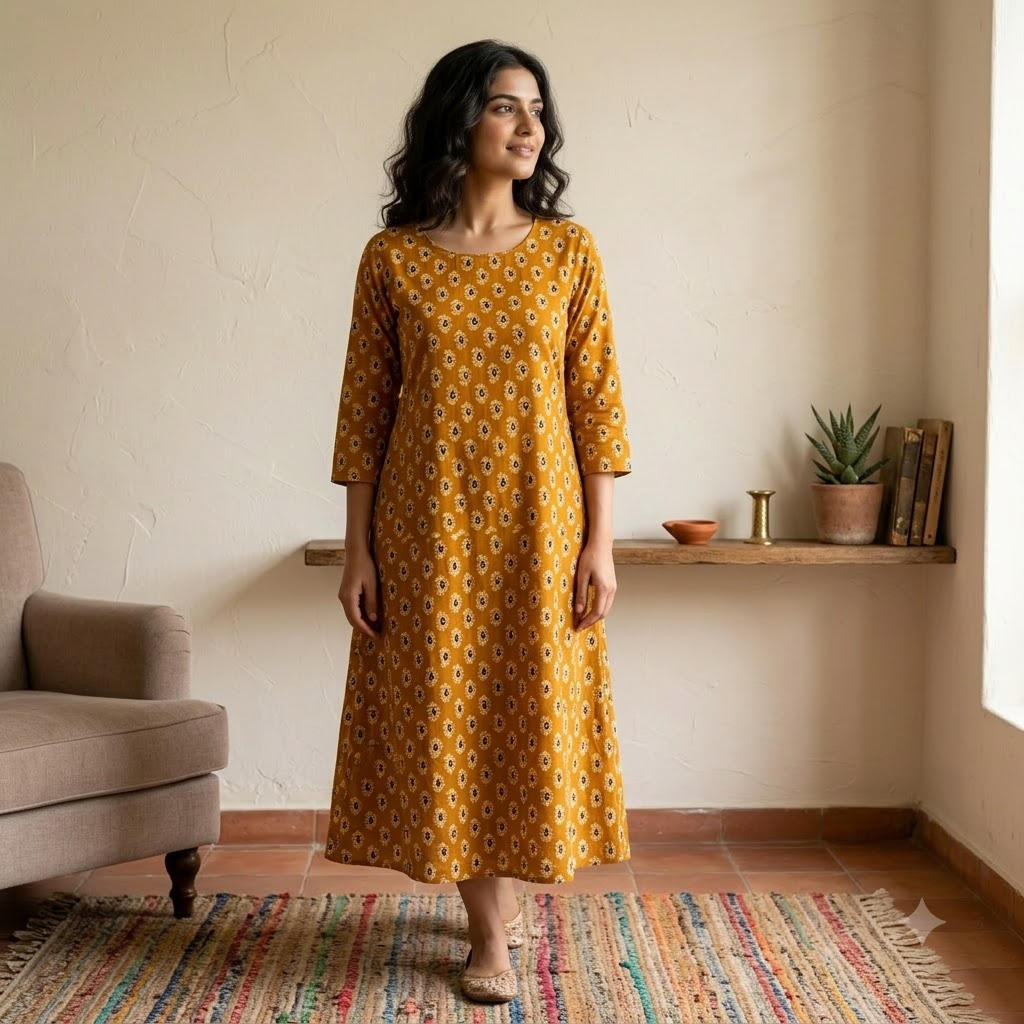Mustard Yellow Cotton Top Only Material