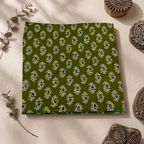 Green Cotton Ajrakh Top Material