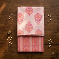 Peach floral block print cord set