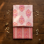 Peach floral block print cord set