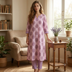 Lavender Floral Cotton Cord Set