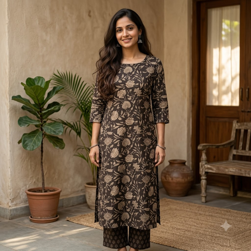 Coffee Brown Cotton Cord Set